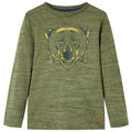 Vidaxl kindershirt met lange mouwen 128 gemêleerd kakikleurig