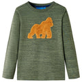 Vidaxl kindershirt met lange mouwen 128 gemêleerd kakikleurig