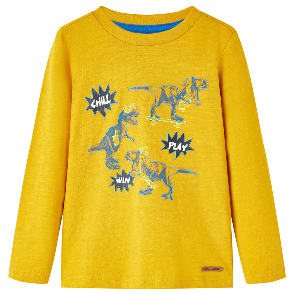 Vidaxl kindershirt met lange mouwen 128 okerkleurig