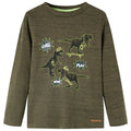 Vidaxl kindershirt met lange mouwen 116 gemêleerd kakikleurig