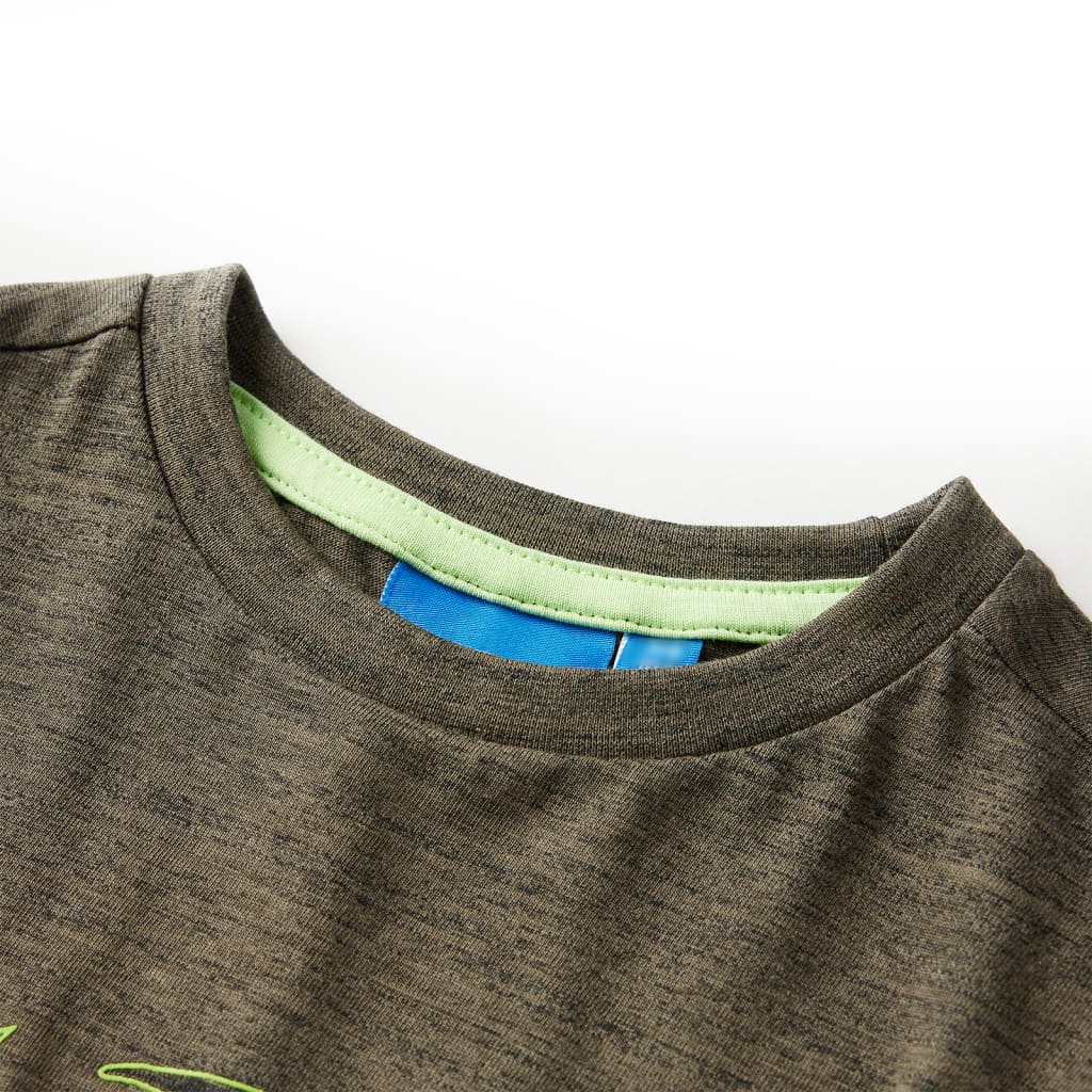 Vidaxl kindershirt met lange mouwen 128 gemêleerd kakikleurig