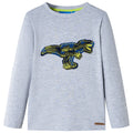 Vidaxl kindershirt met lange mouwen 128 gemêleerd grijs
