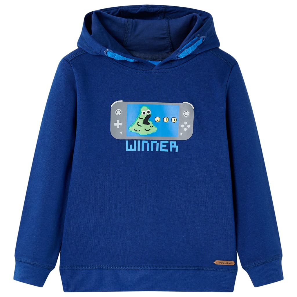 Vidaxl kindertrui met capuchon 104 donkerblauw