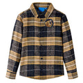 Vidaxl kindershirt geruit 116 geel en zwart