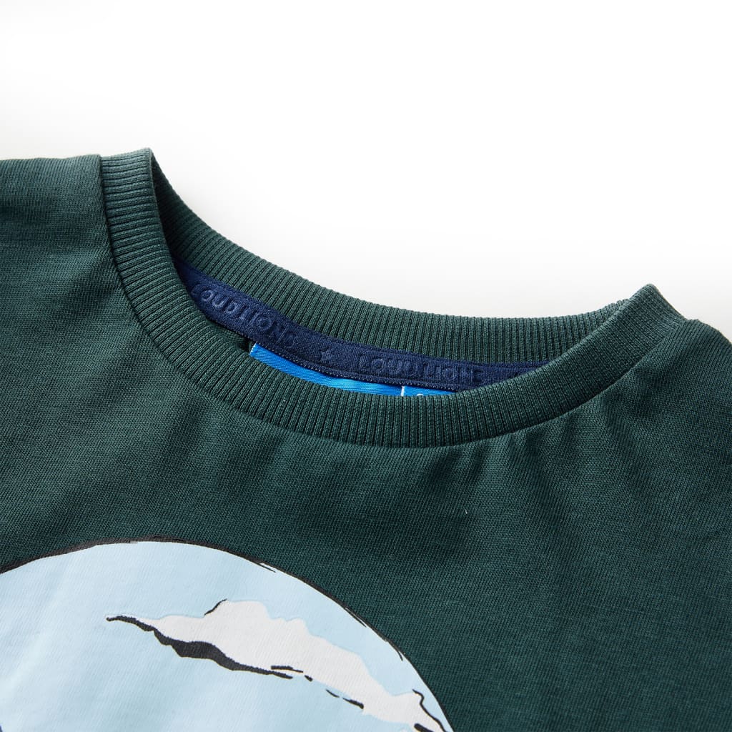 Vidaxl kindershirt met lange mouwen 128 donkergroen