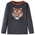 Vidaxl kindershirt met lange mouwen 128 antracietkleurig