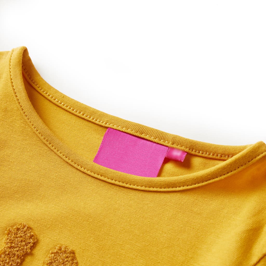 Vidaxl kindershirt met lange mouwen 128 donker okerkleurig