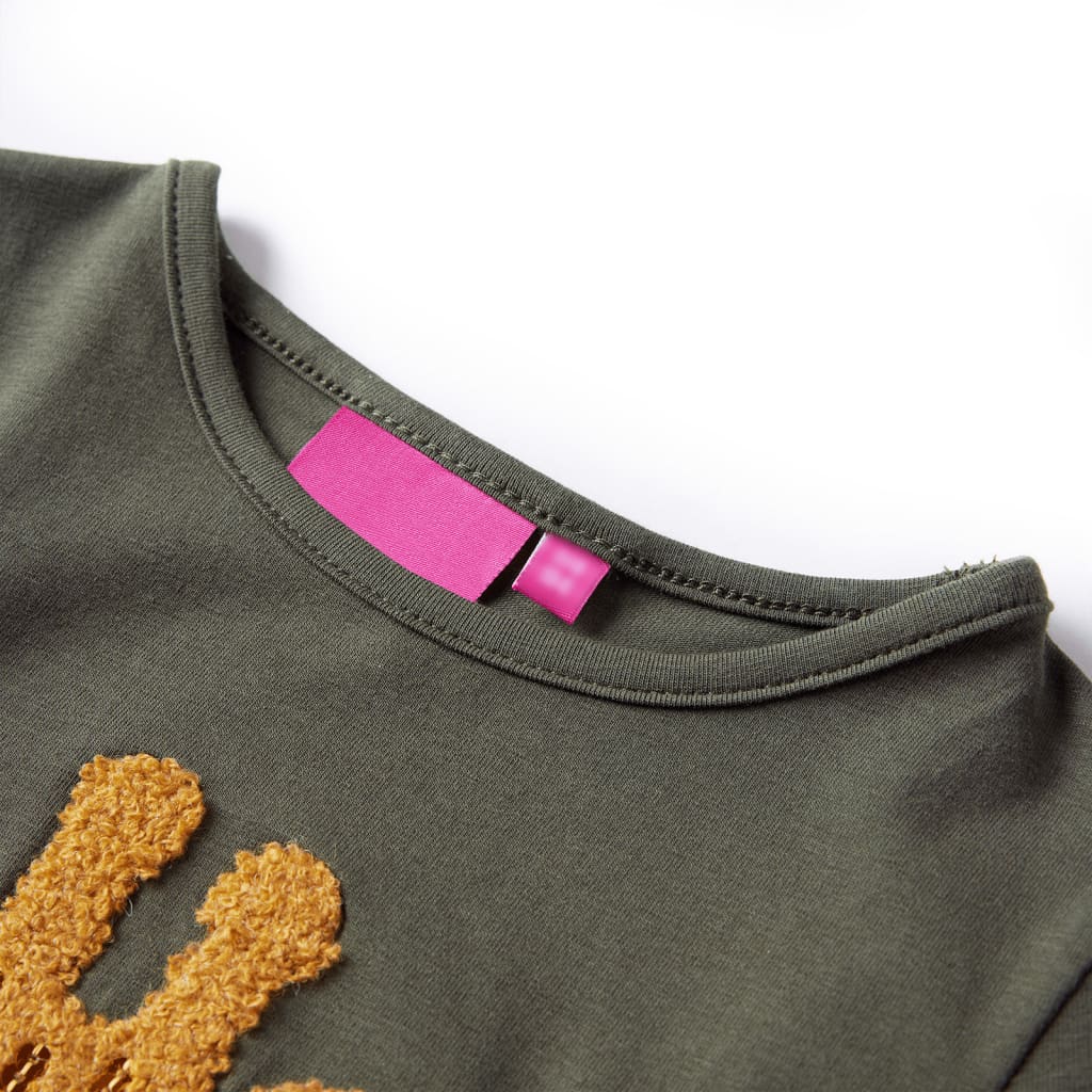 Vidaxl kindershirt met lange mouwen 104 kakikleurig