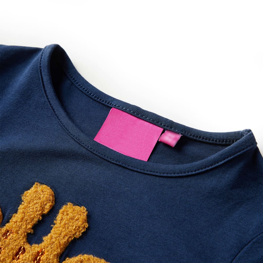 Vidaxl kindershirt met lange mouwen 140 marineblauw