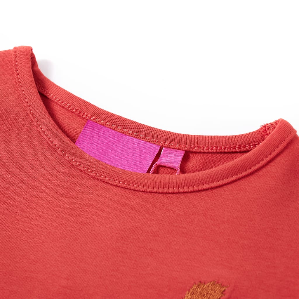 Vidaxl kindershirt met lange mouwen 116 roodbruin