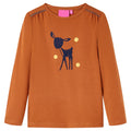 Vidaxl kindershirt met lange mouwen 116 cognackleurig