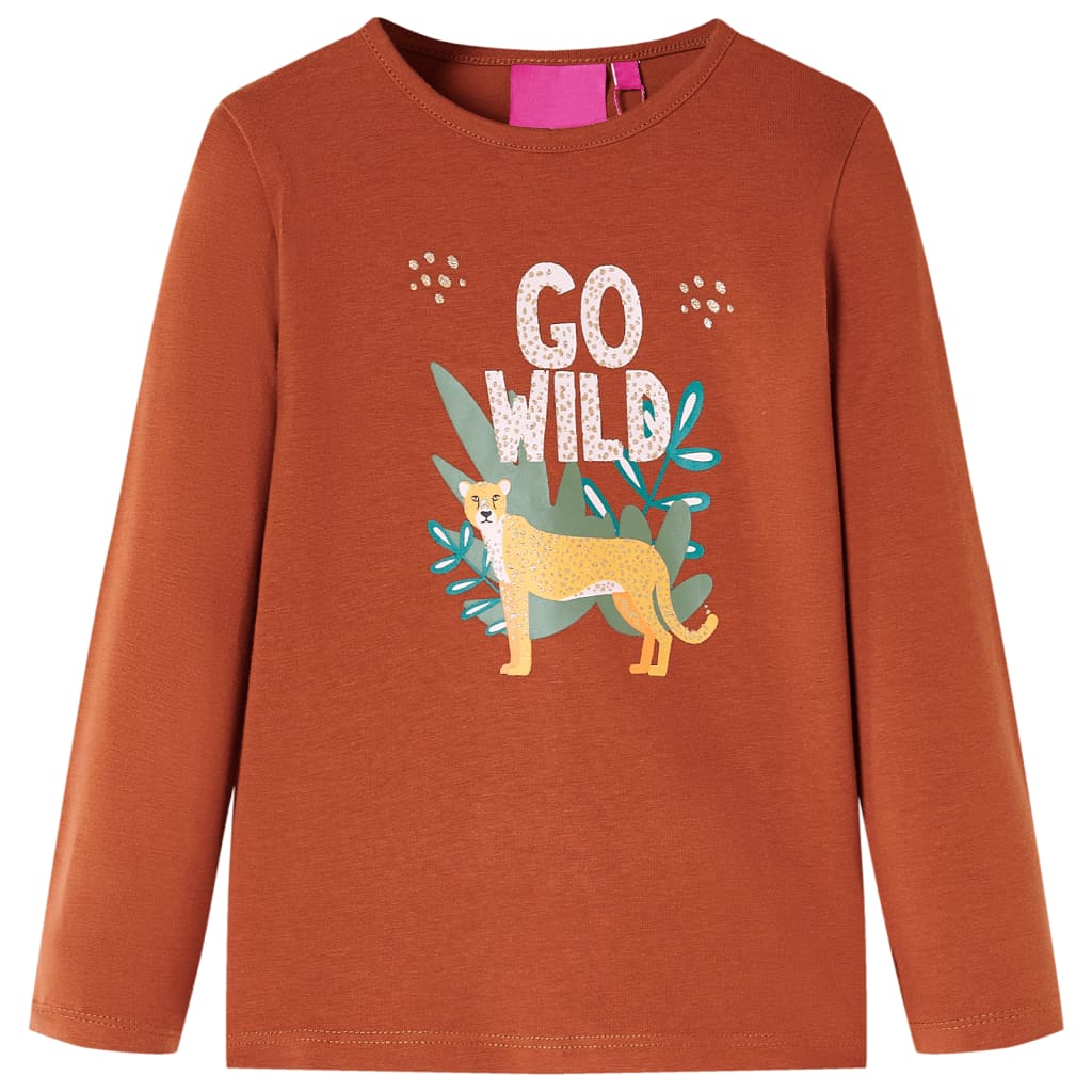 Vidaxl kindershirt met lange mouwen 104 cognackleurig