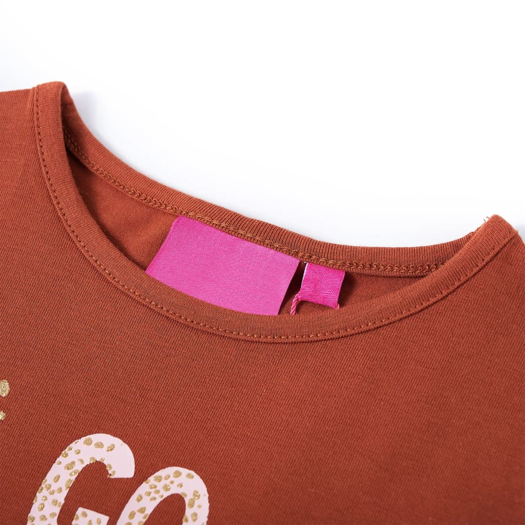 Vidaxl kindershirt met lange mouwen 104 cognackleurig