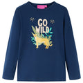 Vidaxl kindershirt met lange mouwen 128 marineblauw