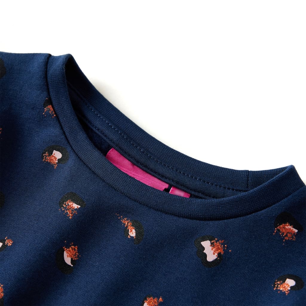 Vidaxl kinderjurk met lange mouwen 104 marineblauw