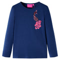 Vidaxl kindershirt met lange mouwen 128 marineblauw