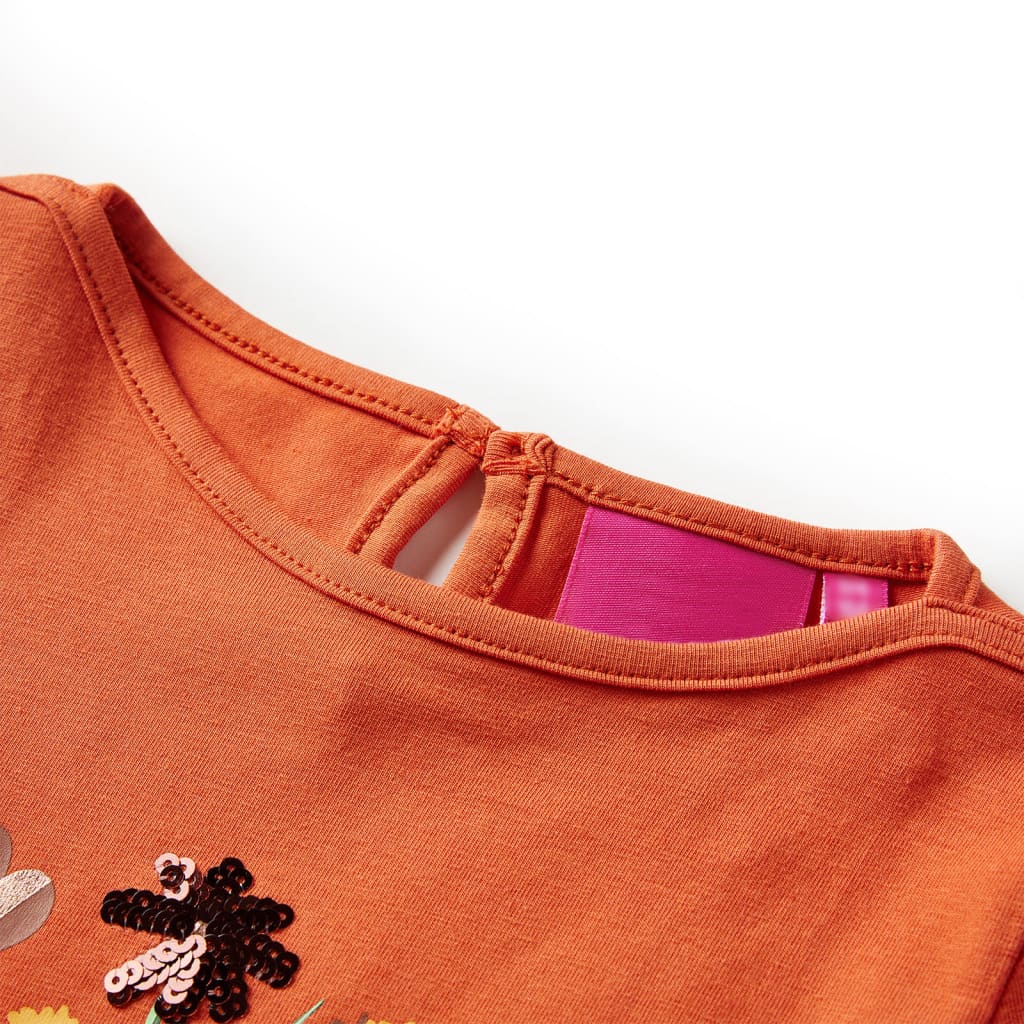 Vidaxl kindershirt met lange mouwen 104 oranjebruin