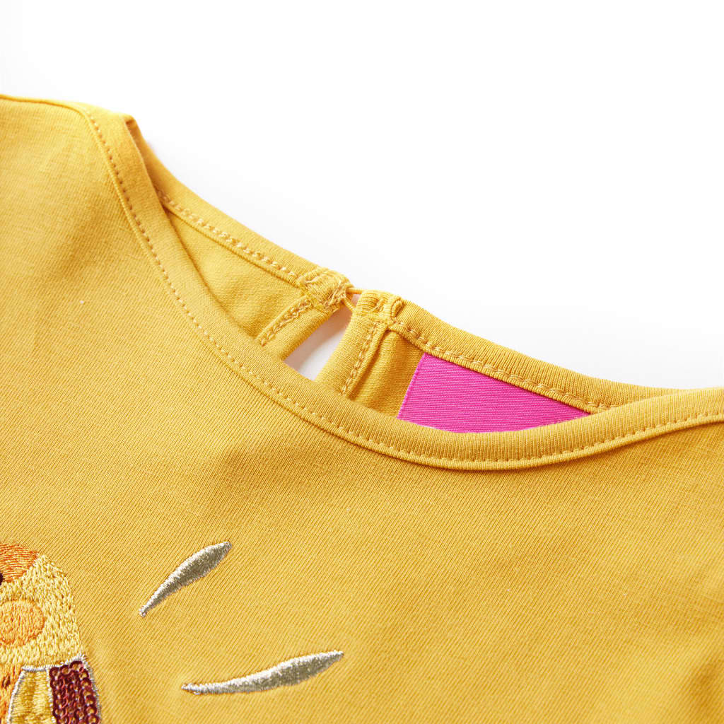 Vidaxl kindershirt met lange mouwen 104 donker okerkleurig