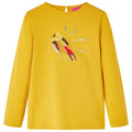 Vidaxl kindershirt met lange mouwen 116 donker okerkleurig