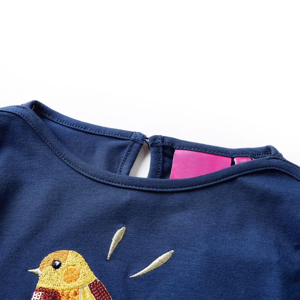 Vidaxl kindershirt met lange mouwen 128 marineblauw