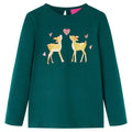 Vidaxl kindershirt met lange mouwen 92 donkergroen