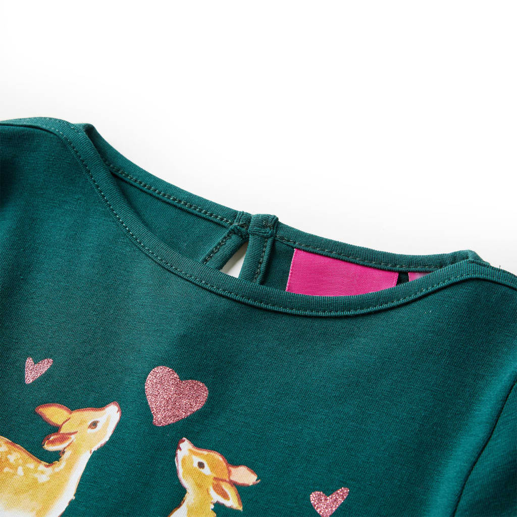 Vidaxl kindershirt met lange mouwen 116 donkergroen