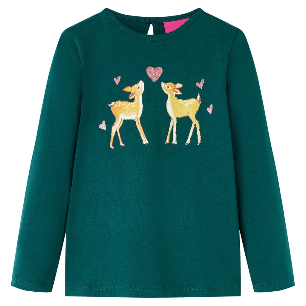 Vidaxl kindershirt met lange mouwen 140 donkergroen