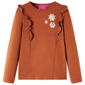 Vidaxl kindershirt met lange mouwen 116 cognackleurig
