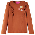 Vidaxl kindershirt met lange mouwen 128 cognackleurig