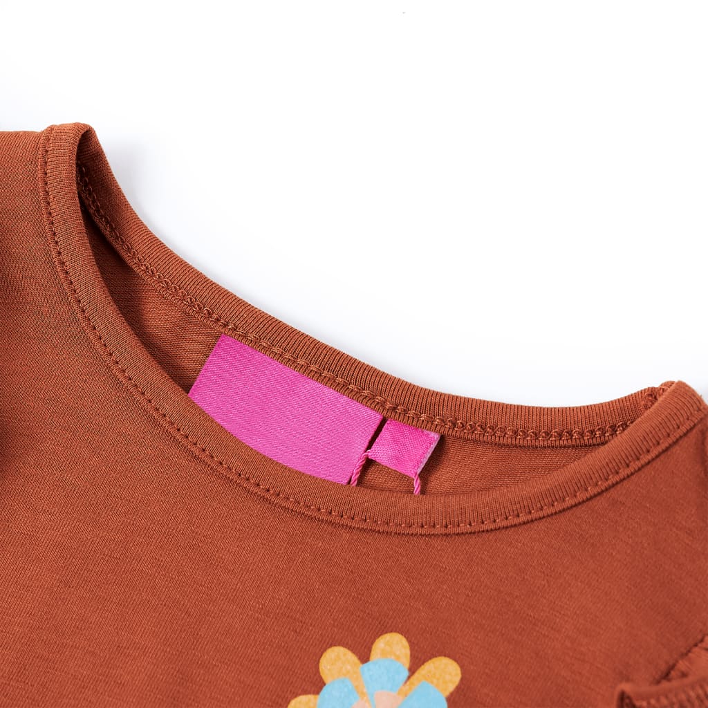 Vidaxl kindershirt met lange mouwen 128 cognackleurig
