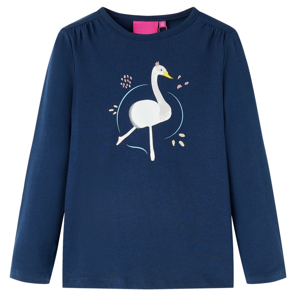 Vidaxl kindershirt met lange mouwen 116 marineblauw