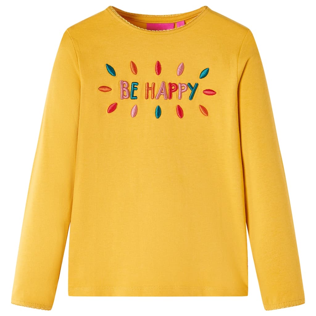 Vidaxl kindershirt met lange mouwen 92 donkerokerkleurig