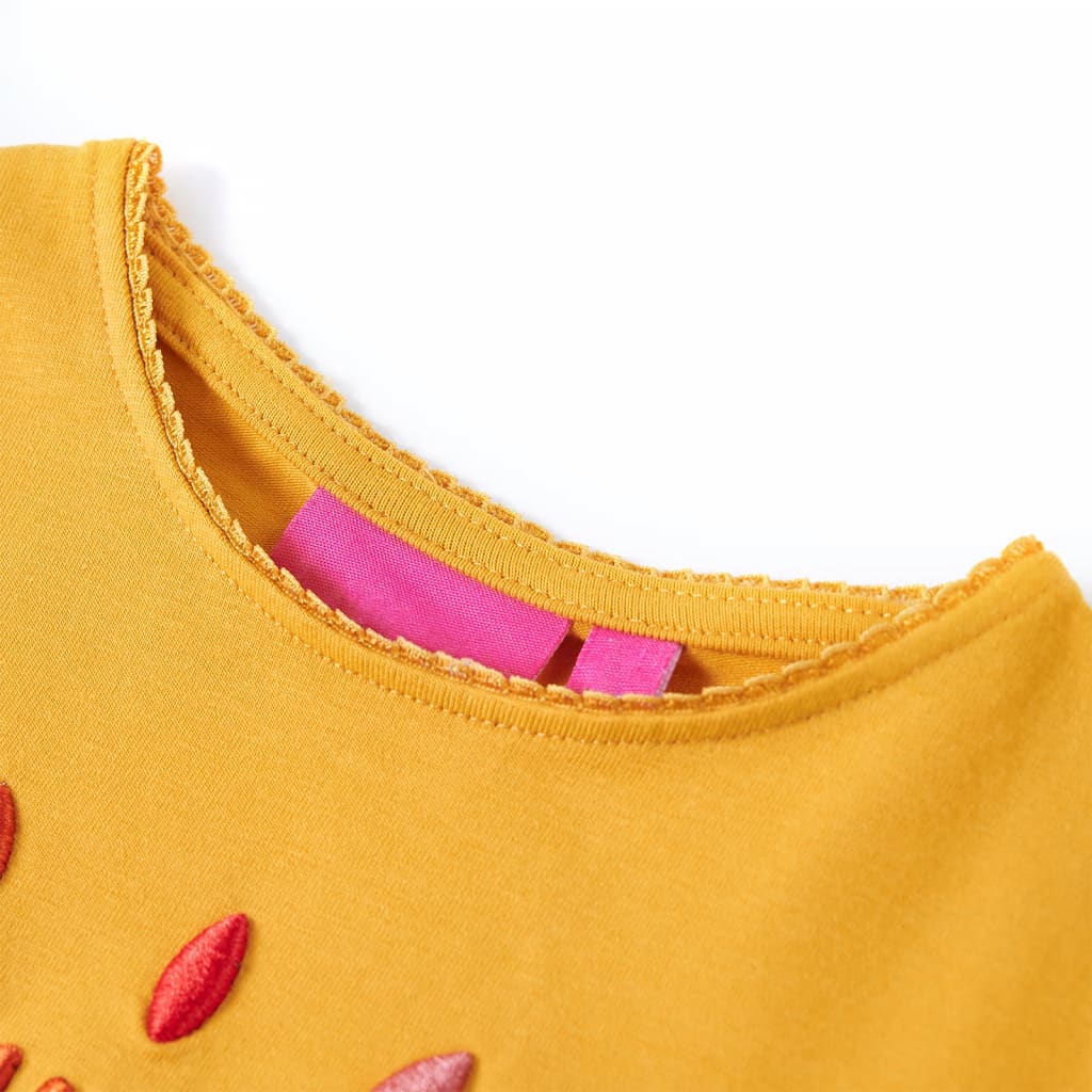 Vidaxl kindershirt met lange mouwen 104 donkerokerkleurig