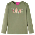 Vidaxl kindershirt met lange mouwen 104 kakikleurig
