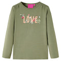 Vidaxl kindershirt met lange mouwen 116 kakikleurig