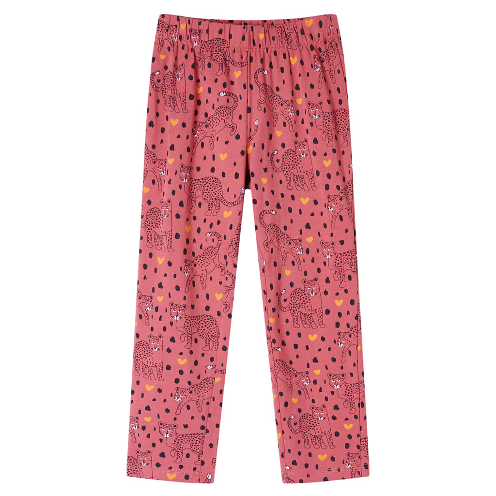Vidaxl kinderpyjama met lange mouwen 104 oudroze