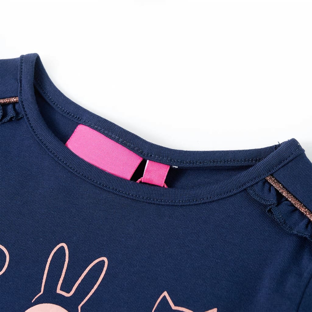 Vidaxl kindershirt met lange mouwen 128 marineblauw