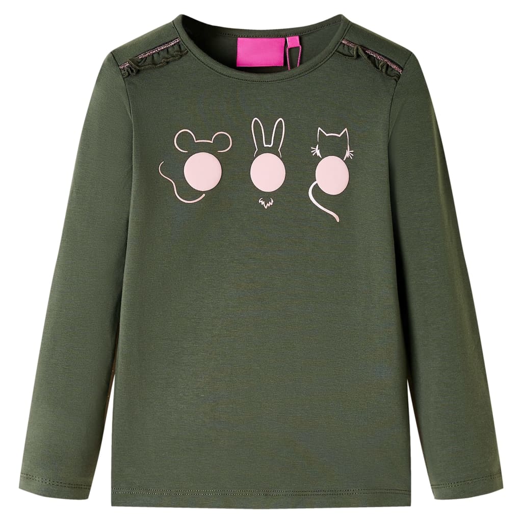 Vidaxl kindershirt met lange mouwen 140 kakikleurig