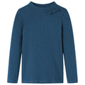 Vidaxl kindershirt met lange mouwen geribd 140 marineblauw
