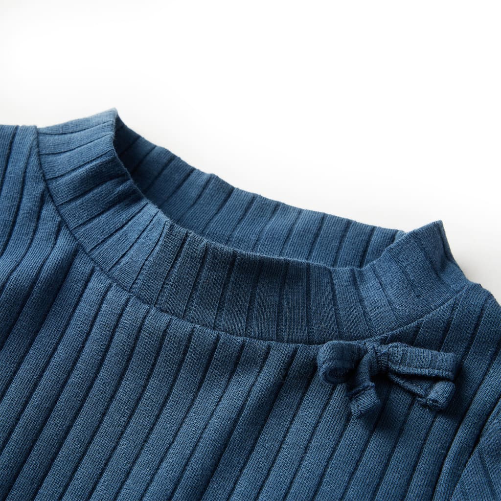 Vidaxl kindershirt met lange mouwen geribd 140 marineblauw