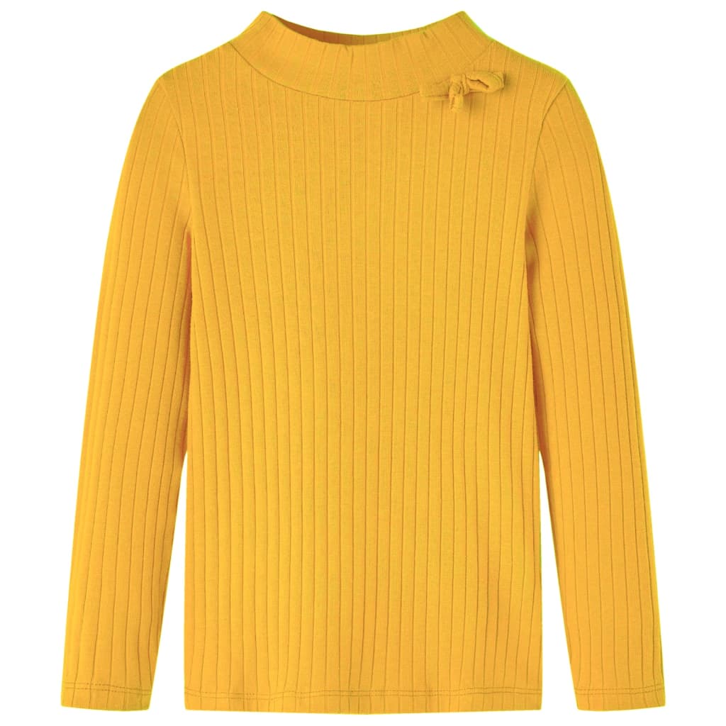 Vidaxl kindershirt met lange mouwen geribd 104 donker okerkleurig
