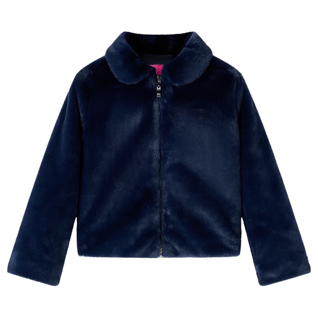 Vidaxl kinderjas 116 kunstvacht marineblauw