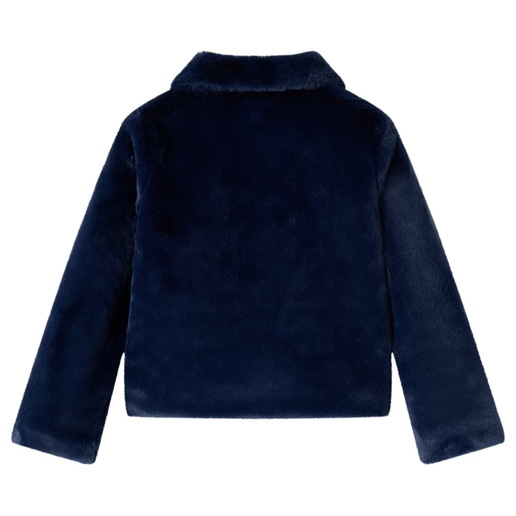 Vidaxl kinderjas 116 kunstvacht marineblauw