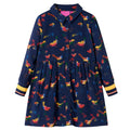 Vidaxl kinderjurk met lange mouwen 128 marineblauw