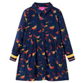 Vidaxl kinderjurk met lange mouwen 140 marineblauw