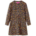 Vidaxl kinderjurk met lange mouwen 128 marineblauw