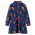 Vidaxl kinderjurk lange mouwen en trekkoord 128 marineblauw