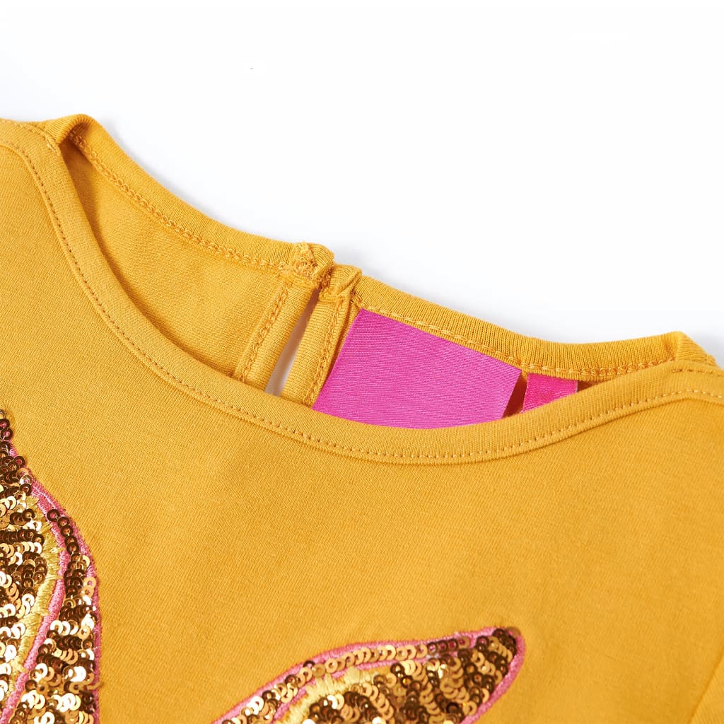 Vidaxl kindershirt met lange mouwen 116 okerkleurig