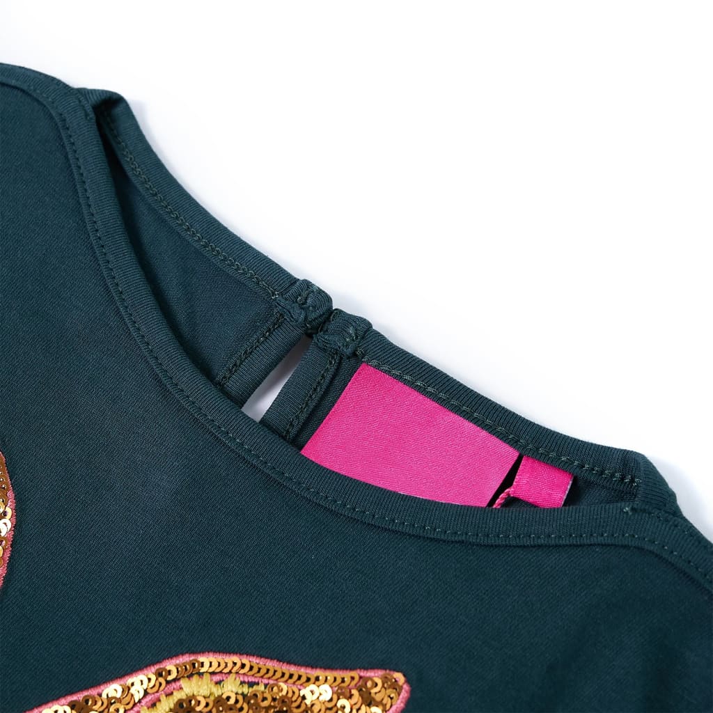Vidaxl kindershirt met lange mouwen 104 donkergroen