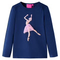 Vidaxl kindershirt met lange mouwen 128 marineblauw